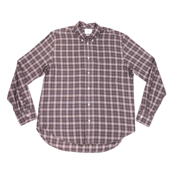 Billy Reid Standard Fit Plaid Button Down Long Sleeve Shirt Men's Large Cotton - Picture 1 of 11